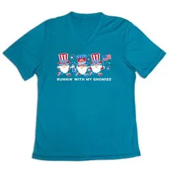 Women's Short Sleeve Tech Tee - Runnin' With My Patriotic Gnomies -goneforarun Sales 2023 tr 47556 LIGHTBLUE MAIN