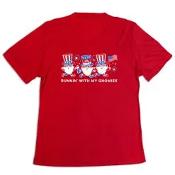 Women's Short Sleeve Tech Tee - Runnin' With My Patriotic Gnomies -goneforarun Sales 2023 tr 47556 RED MAIN