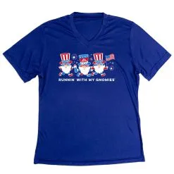 Women's Short Sleeve Tech Tee - Runnin' With My Patriotic Gnomies
