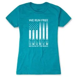 Women's Everyday Runners Tee - Because Of The Brave -goneforarun Sales 2023 tr 47587 TEAL MAIN