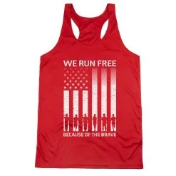 Women's Racerback Performance Tank Top - Because Of The Brave -goneforarun Sales 2023 tr 47591 RED MAIN