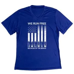 Women's Short Sleeve Tech Tee - Because Of The Brave -goneforarun Sales 2023 tr 47592 ROYAL MAIN