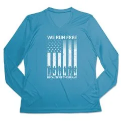 Women's Long Sleeve Tech Tee - Because Of The Brave 13 Women's Long Sleeve Tech Tee - Because Of The Brave -goneforarun Sales 2023 tr 47593 CAROLINA MAIN