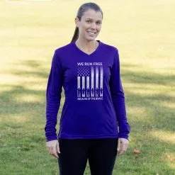 Women's Long Sleeve Tech Tee - Because Of The Brave 12 Women's Long Sleeve Tech Tee - Because Of The Brave -goneforarun Sales 2023 tr 47593 ROYAL FEMALE