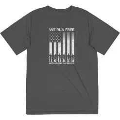Men's Running Short Sleeve Performance Tee - Because Of The Brave -goneforarun Sales 2023 tr 47596 GRAPHITE FLAT