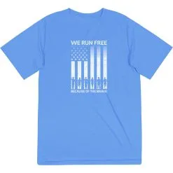Men's Running Short Sleeve Performance Tee - Because Of The Brave -goneforarun Sales 2023 tr 47596 LIGHTBLUE FLAT