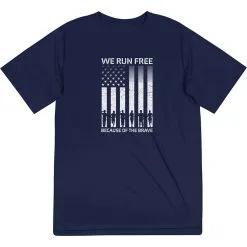Men's Running Short Sleeve Performance Tee - Because Of The Brave