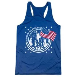 Women's Racerback Performance Tank Top - Run For The Red, White & Blue