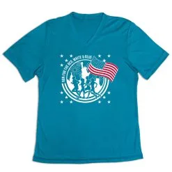 Women's Short Sleeve Tech Tee - Run For The Red, White & Blue -goneforarun Sales 2023 tr 47604 LIGHTBLUE MAIN