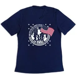 Women's Short Sleeve Tech Tee - Run For The Red, White & Blue -goneforarun Sales 2023 tr 47604 NAVY MAIN