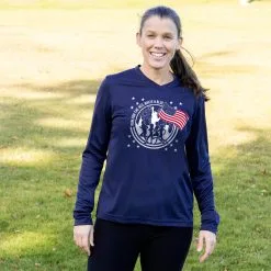 Women's Long Sleeve Tech Tee - Run For The Red, White & Blue -goneforarun Sales 2023 tr 47605 NAVY FEMALE