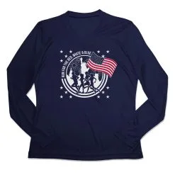 Women's Long Sleeve Tech Tee - Run For The Red, White & Blue