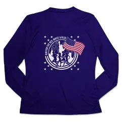 Women's Long Sleeve Tech Tee - Run For The Red, White & Blue -goneforarun Sales 2023 tr 47605 ROYAL MAIN