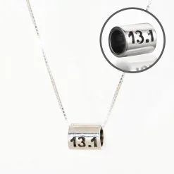 Sterling Silver Bead Necklace - 13.1 Half Marathon