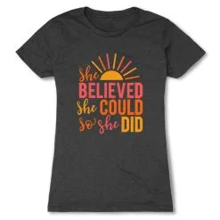Women's Everyday Runners Tee - She Believed -goneforarun Sales 2023 tr 47646 CHARCOAL MAIN