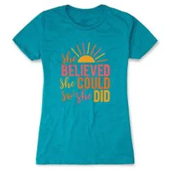 Women's Everyday Runners Tee - She Believed -goneforarun Sales 2023 tr 47646 TEAL MAIN