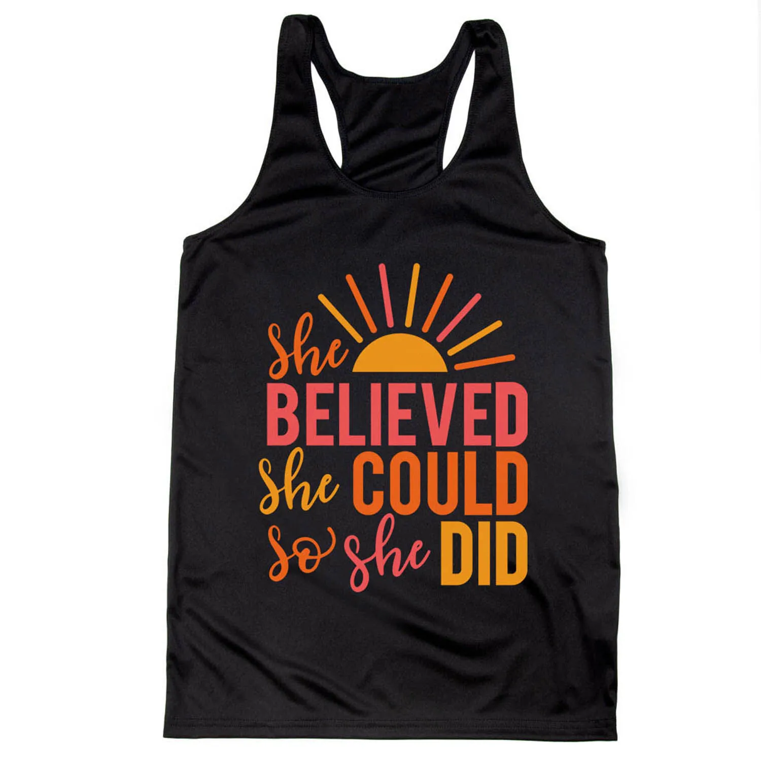 Women's Racerback Performance Tank Top - She Believed 7 Women's Racerback Performance Tank Top - She Believed - Image 5