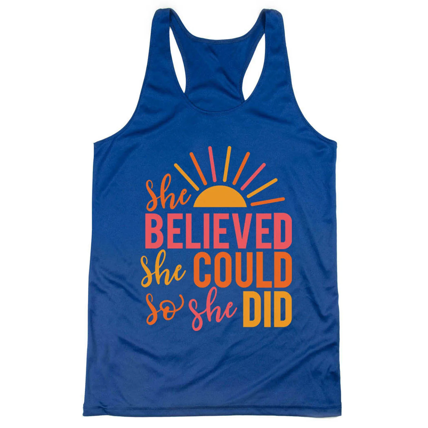 Women's Racerback Performance Tank Top - She Believed 8 Women's Racerback Performance Tank Top - She Believed - Image 6