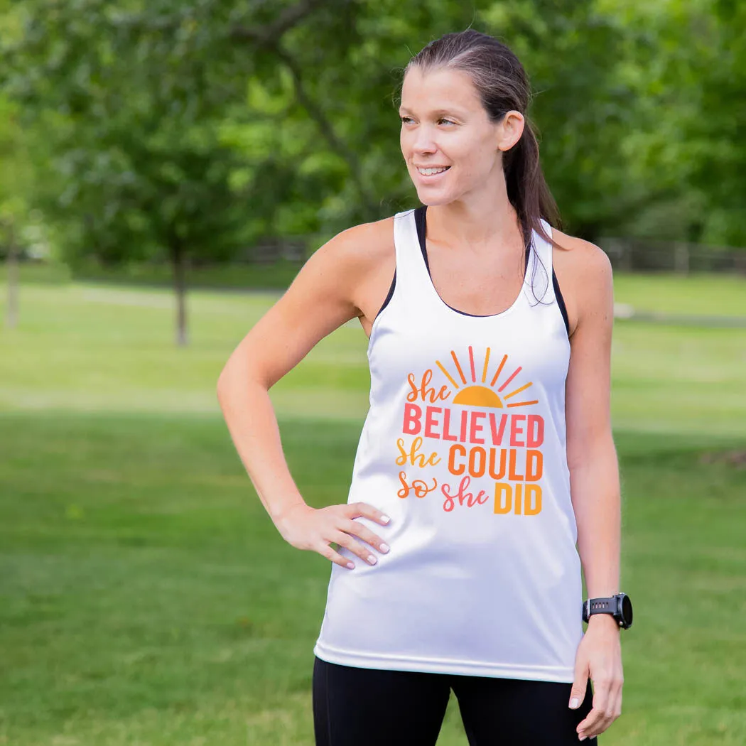 Women's Racerback Performance Tank Top - She Believed 6 Women's Racerback Performance Tank Top - She Believed - Image 4