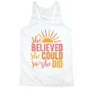 Women's Racerback Performance Tank Top - She Believed -goneforarun Sales 2023 tr 47650 WHITE MAIN