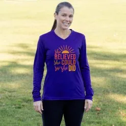 Women's Long Sleeve Tech Tee - She Believed -goneforarun Sales 2023 tr 47652 ROYAL FEMALE