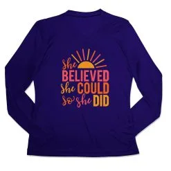 Women's Long Sleeve Tech Tee - She Believed