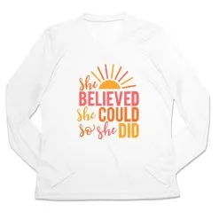 Women's Long Sleeve Tech Tee - She Believed -goneforarun Sales 2023 tr 47652 WHITE MAIN